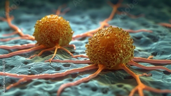 Obraz Cancer Cells under Microscope