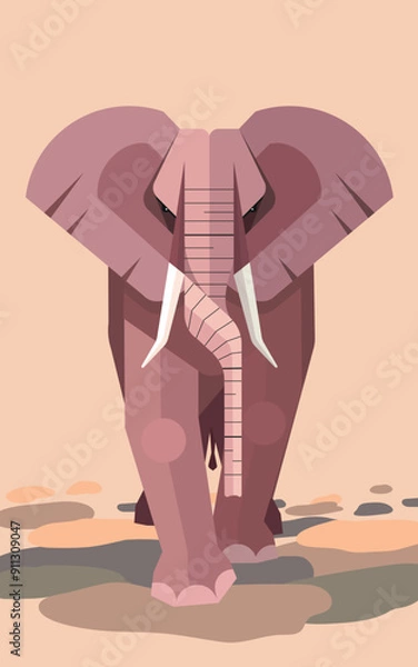 Obraz слон розовый