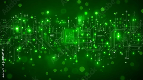 Fototapeta Green Abstract Technology Background
