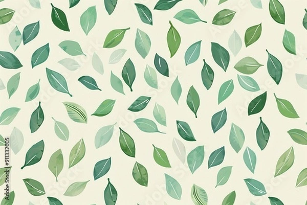 Fototapeta A soft green backdrop featuring a delicate leaf pattern, highlighting the brand's commitment to eco-friendly values