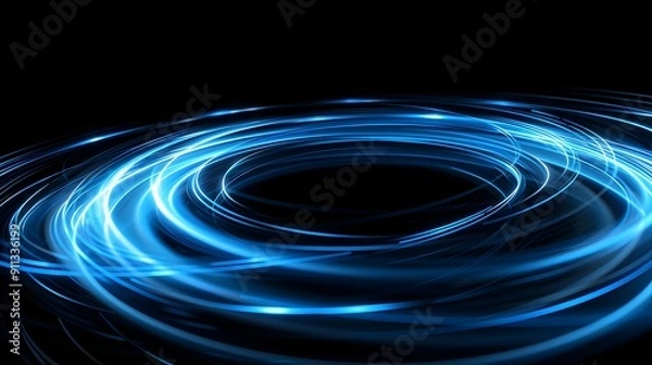 Fototapeta Mesmerizing Swirling Energy Flow in Futuristic Blue Vortex Abstract Background