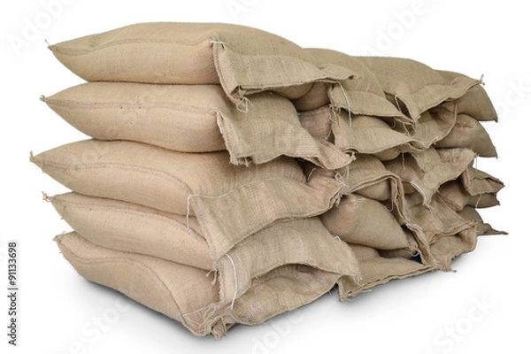 Obraz Worki konopne zawierające ryż