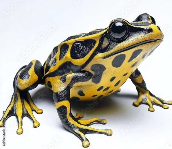 Obraz Isolated yellow poison dart frog from the tropical jungle as transparent PNG, generative AI animal