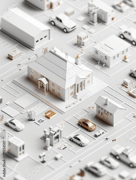 Obraz Development weaknesses security theme top view depicting security weaknesses Advanced tone monochromatic color scheme