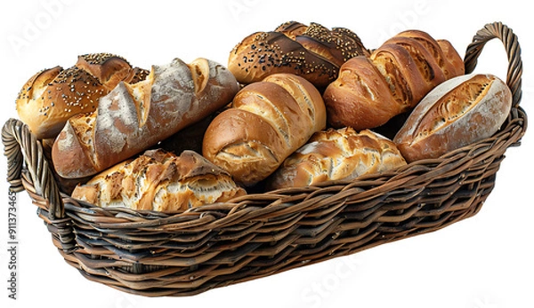 Fototapeta Bread, cut out background, transparent background