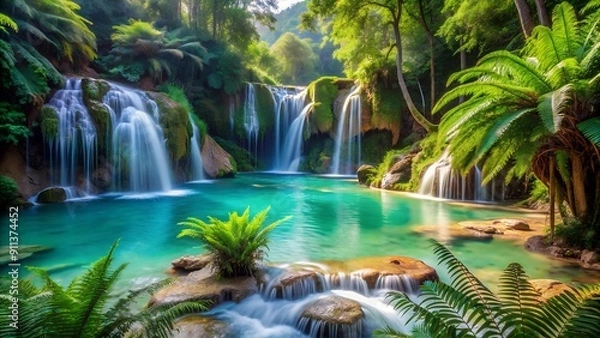 Fototapeta Siena's Verdant Haven: A Lush Oasis on Ialien  Generative AI