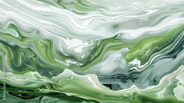 Obraz Abstract Green Swirling Marble Texture