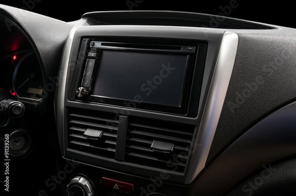 Obraz Modern car dashboard. Screen multimedia system.
