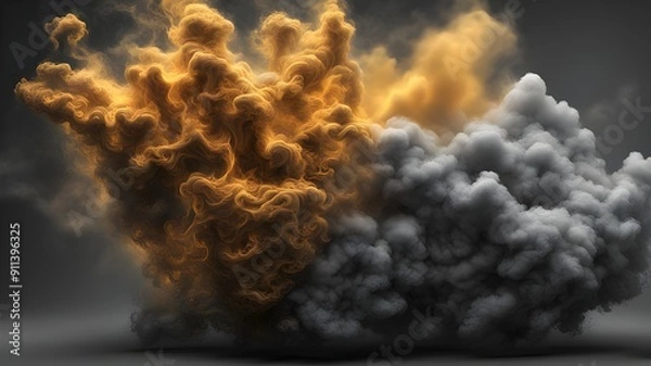 Obraz gold and gray smoke or cloudy