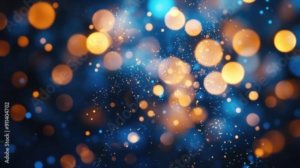 Fototapeta Defocused particles creating a sparkling bokeh effect