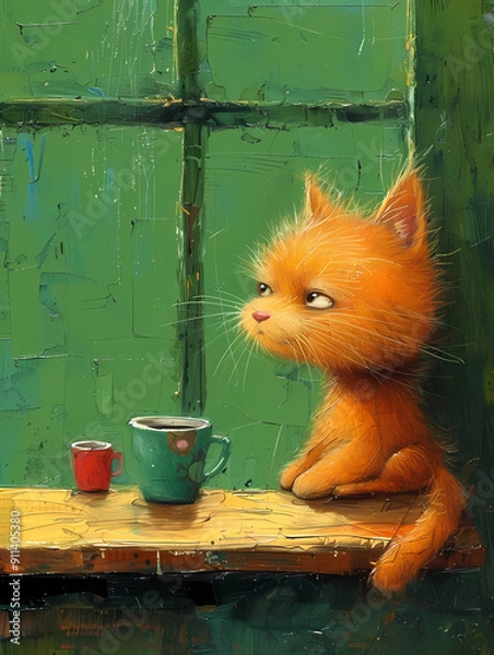 Fototapeta Thinking cat