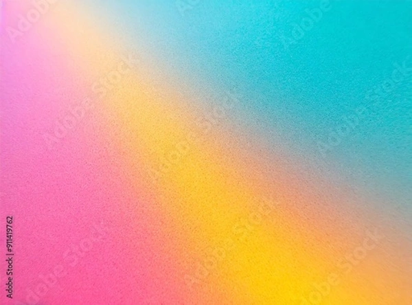 Obraz  Colorful pink, yellow and turquoise gradient noisy grain background texture