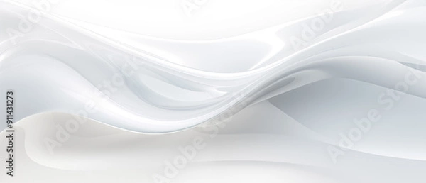 Fototapeta Abstract soft shiny white gray wavy line background graphic design. Elegant white gray modern architecture art. Blurred backdrop effect back