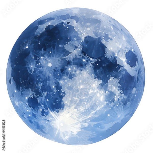 Fototapeta A blue moon with a white spot in the middle
