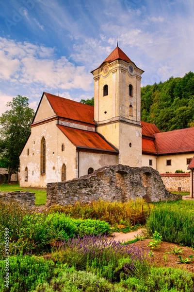Fototapeta The Carthusian monastery in the village of Červený Kláštor at the foot of the Pieniny Mountains in Slovakia
