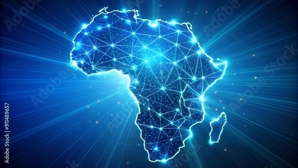 Fototapeta Africa's Digital Tapestry: A Network of Innovation and Connectivity  AI Generated