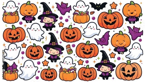 Fototapeta Halloween stickers.