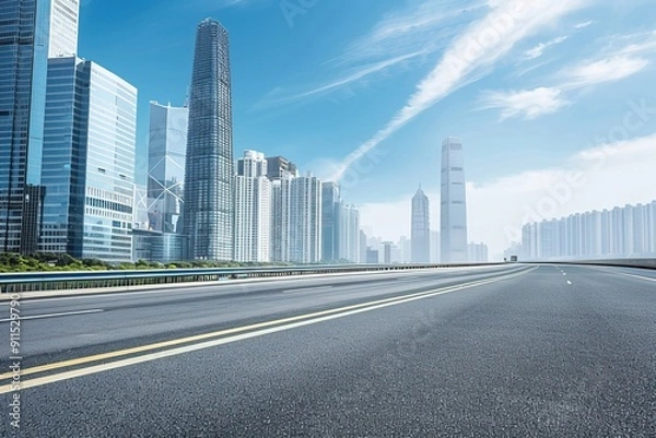 Fototapeta Urban Cityscape Background With Modern Skyline in Metropolitan Environment