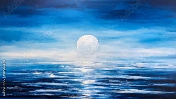 Obraz moon over water background