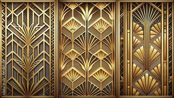 Fototapeta Golden Gatsby: A Tapestry of Art Deco Glamour  Generative AI