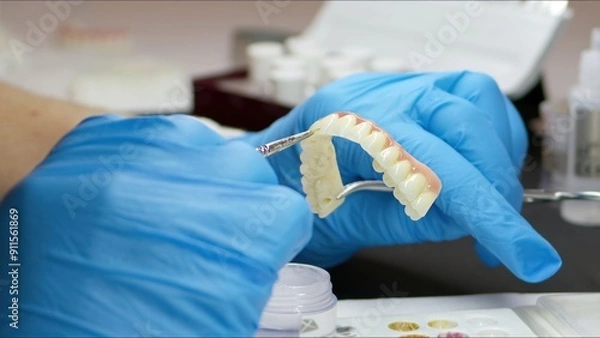 Obraz Zirconium porcelain and implant studies in the Dental Laboratory