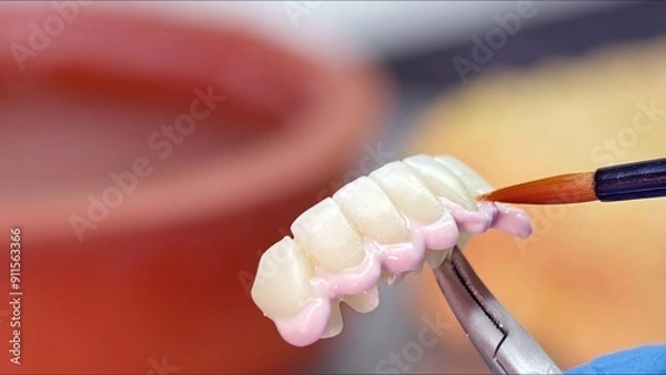 Obraz Zirconium porcelain and implant studies in the Dental Laboratory