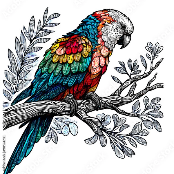 Fototapeta colorful parrot 