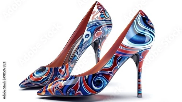 Fototapeta "Minimalist image of a shoe against white background, great for product listings, fashion stores, or design projects"
