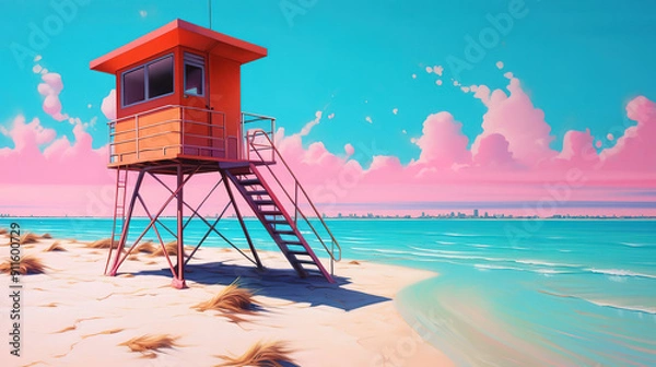 Fototapeta Der Weg zum Strand an der Ostsee in Zingst.Generative Ai