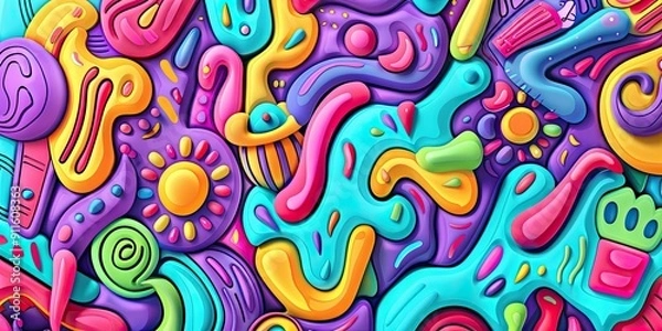 Obraz Abstract colorful 3D shapes.