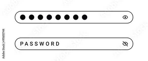 Obraz A password input field with options to show or hide the entered characters