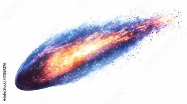Obraz Png comet sticker, 3D rendering, transparent background