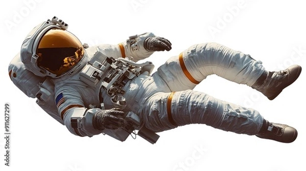 Obraz Png astronaut floating sticker, 3D rendering, transparent background
