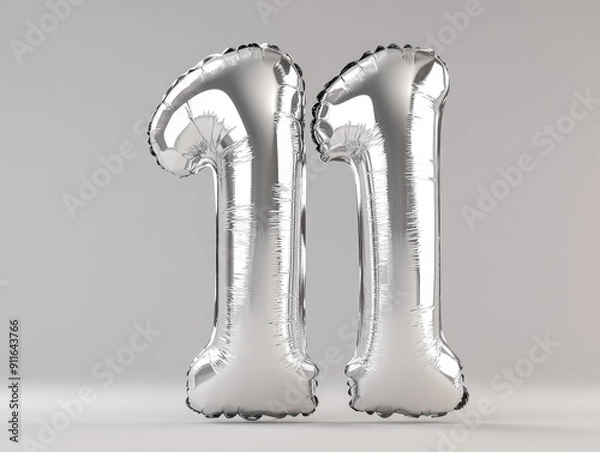 Obraz Silver balloon shaped like number 11