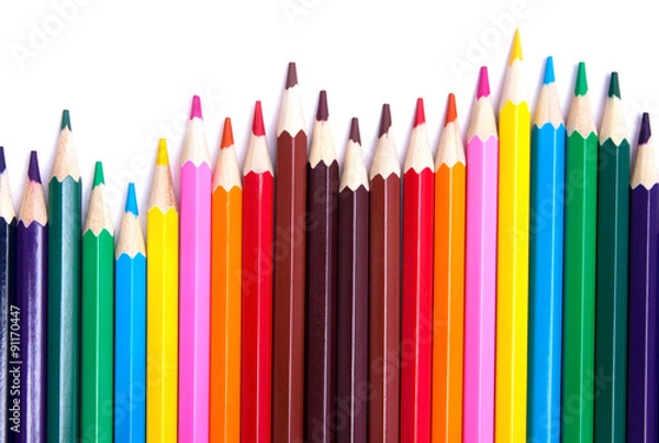 Obraz colored pencils on an isolated background