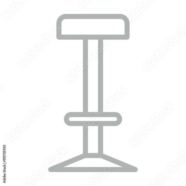 Obraz Bar Stool Vector Line Grey Icon Design