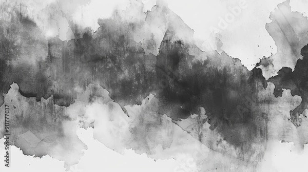 Obraz Abstract grayscale watercolor texture with flowing patterns