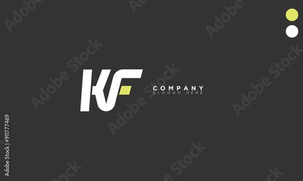 Fototapeta  KF Alphabet letters Initials Monogram logo FK, K and F