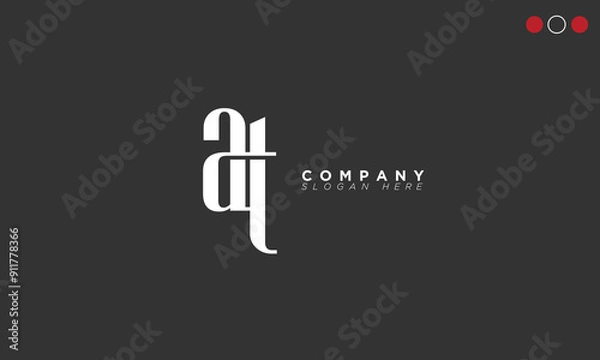 Obraz  AT Alphabet letters Initials Monogram logo TA, A and T