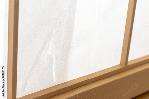 Fototapeta 障子の穴を修復した跡