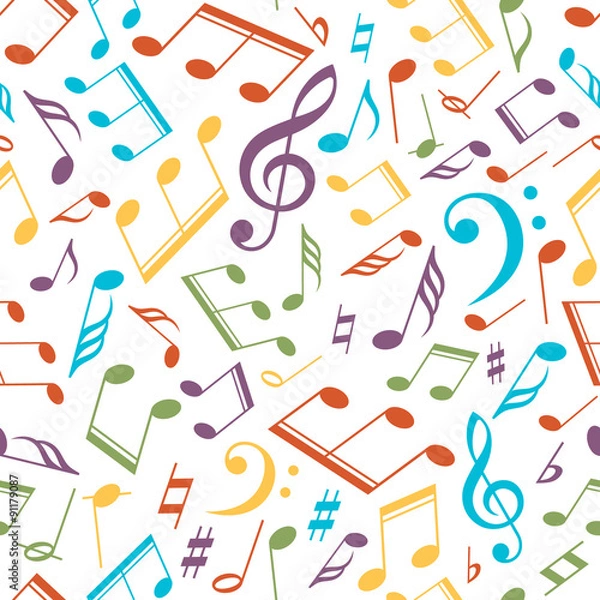 Fototapeta Vector musical pattern with notes