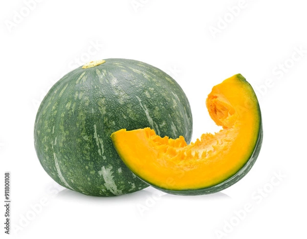 Obraz Green pumpkin isolated on white background.