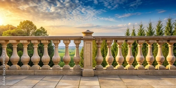 Fototapeta Classic style balustrade fencing, traditional, elegant, decorative, railing, vintage, design, ornate, architecture