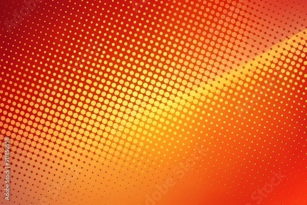 Obraz Vibrant orange and red gradient background with halftone decoration, featuring a mesmerizing abstract modern design generated by advanced artificial intelligence technology.