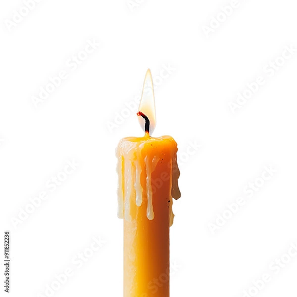 Obraz A Lit Wax Candle With No Background
