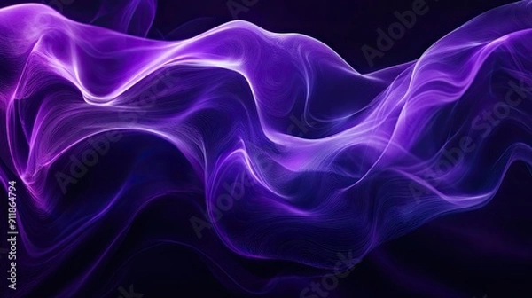 Obraz Neon purple waves flowing gracefully, forming an abstract and captivating background.