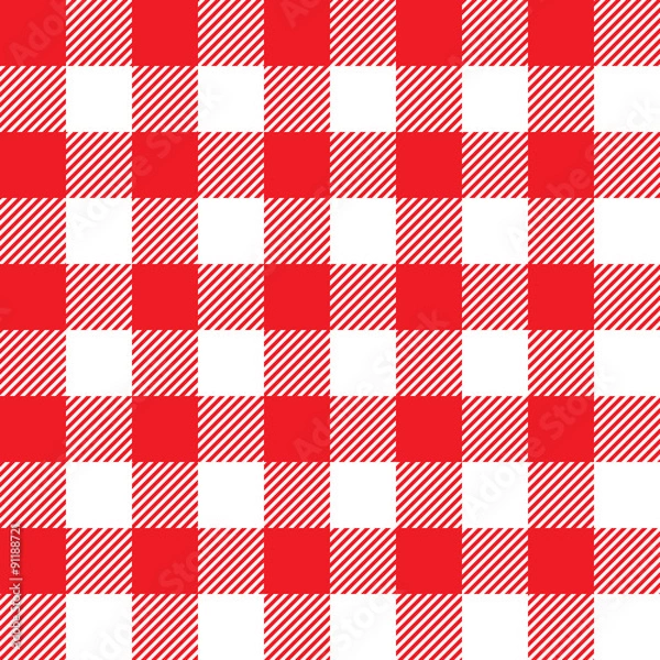 Fototapeta red tablecloth seamless pattern