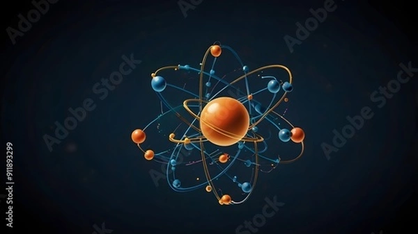 Fototapeta Describe the structure of an atom.
