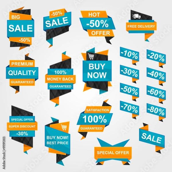 Fototapeta Zestaw z promocjami i wyprzedażami