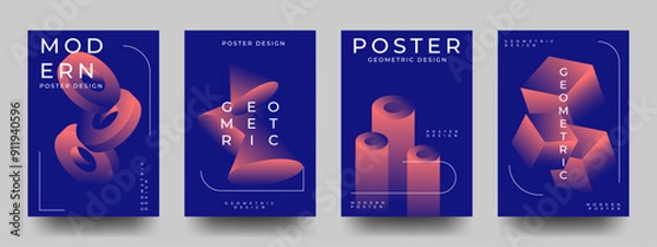 Fototapeta Abstract geometric cover or poster template. vector A4 design